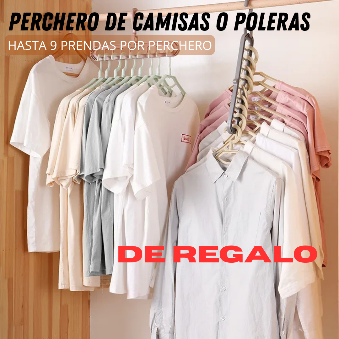 3x1 Perchero de Pantalón + REGALO 1 Perchero de Camisas y Poleras