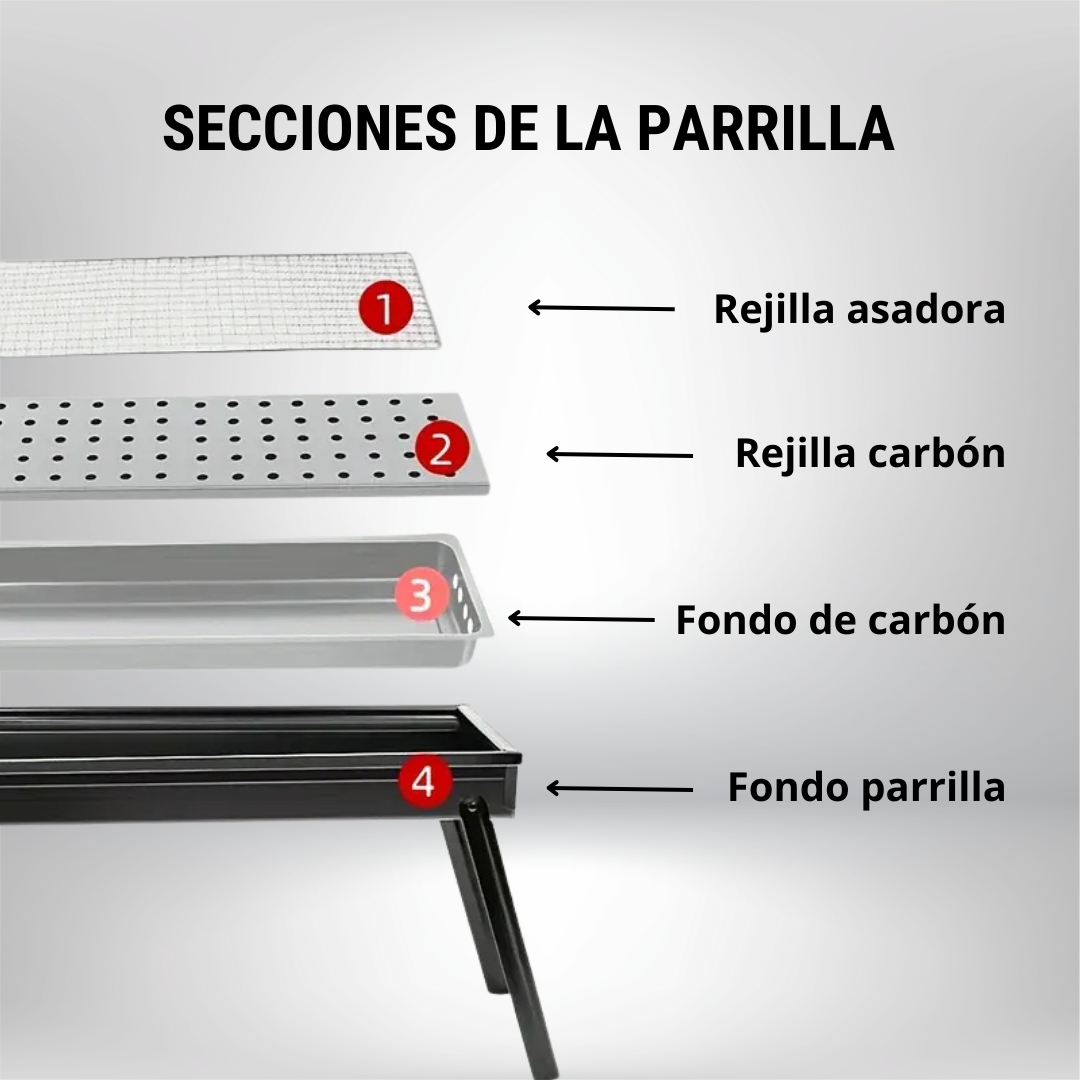 Mini Parrilla de Carbón Portátil y Plegable